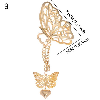 Kuum uus Korea õõnes liblikas tups Juuksenõel Naiste Tüdruk Vintage metallist Kuldne Värv Clip Ehted Styling Tool Aksessuaarid