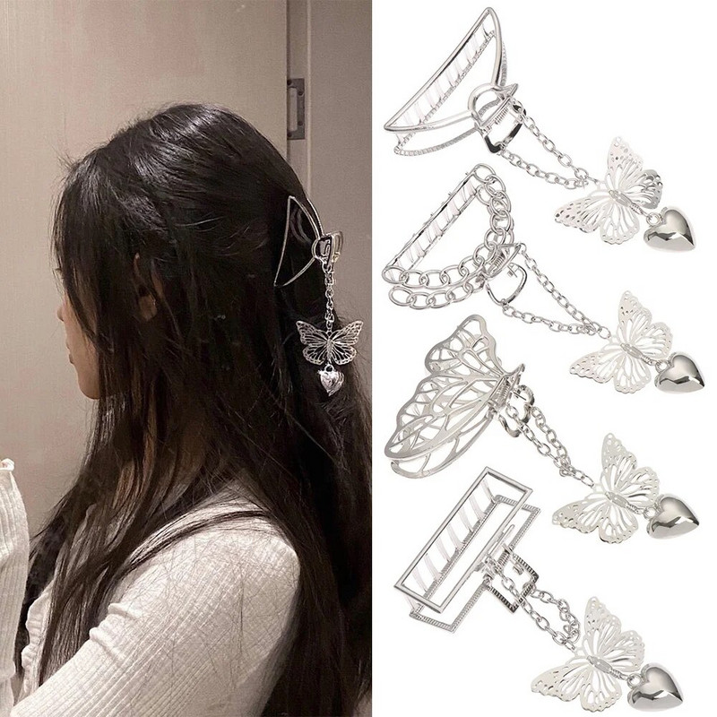 Kuum uus Korea õõnes liblikas tups Juuksenõel Naiste Tüdruk Vintage metallist Kuldne Värv Clip Ehted Styling Tool Aksessuaarid