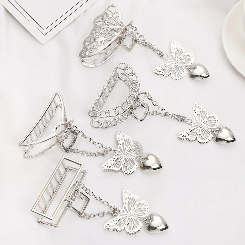 Kuum uus Korea õõnes liblikas tups Juuksenõel Naiste Tüdruk Vintage metallist Kuldne Värv Clip Ehted Styling Tool Aksessuaarid