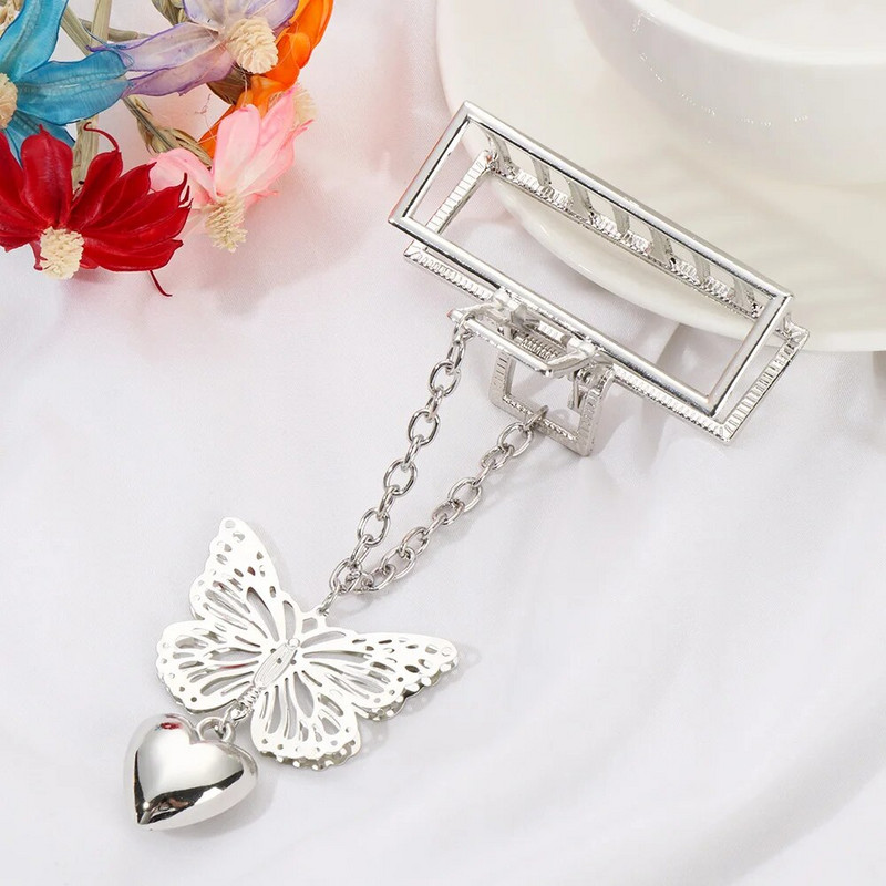 Kuum uus Korea õõnes liblikas tups Juuksenõel Naiste Tüdruk Vintage metallist Kuldne Värv Clip Ehted Styling Tool Aksessuaarid