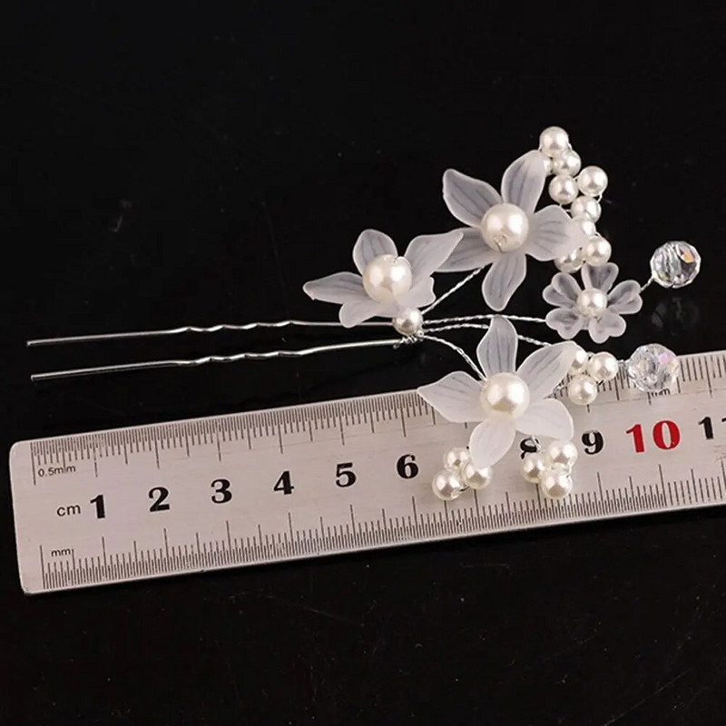 1 tk Beauty ashion Naiste Daam valgem/punase lillega kristalljuuksekangid pulmasimulaator Pärlijuuksenõelad Juukseaksessuaarid Peakatted