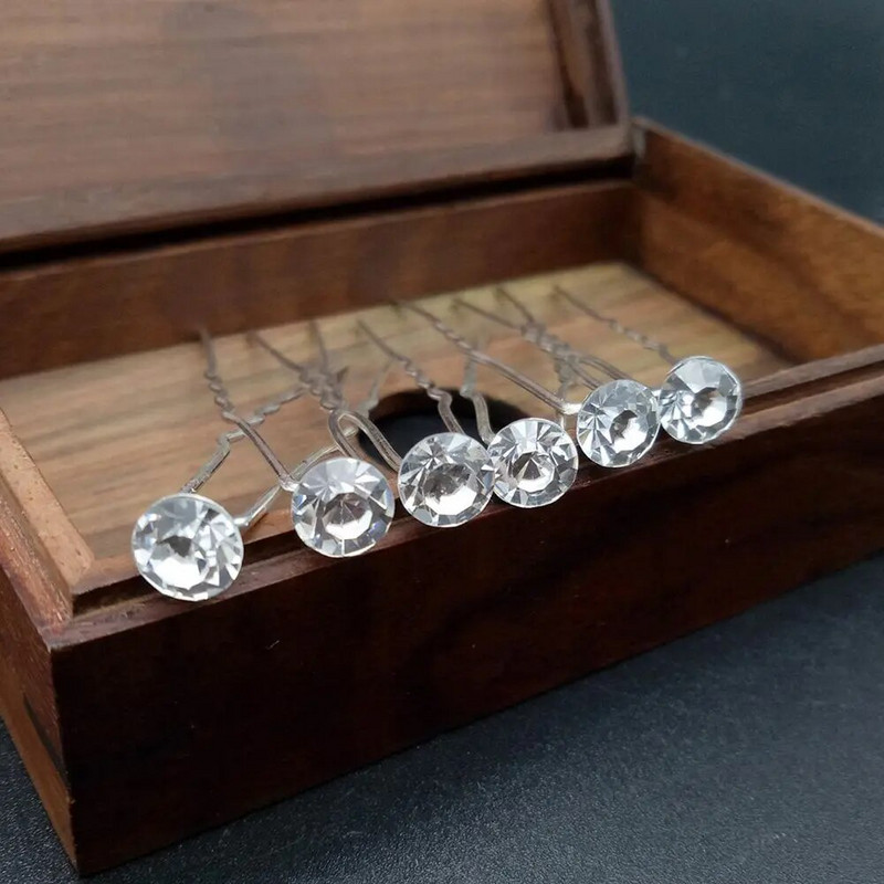 20 vnt Vestuvių U formos smeigtukas Metalinis segtukas plaukų segtukai Kalnų krištolas perlai Moteriški plaukų aksesuarai Vestuvių šukuosenų dizaino įrankiai