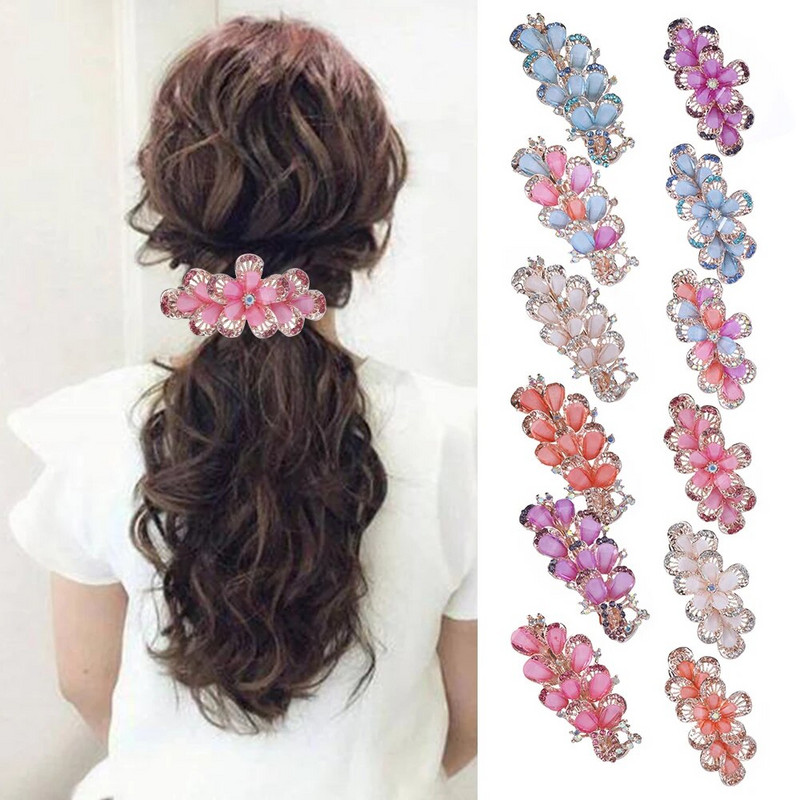 1 tk Naiste tüdrukute kristalllill, liblikas, paabulinnu juukseklambrid vintage kivist juuksenõelad peakatted, tüdrukute juuste aksessuaar