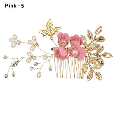 Mood Luksuslikud Sinised Lilled Juuksekammid Peakate Ball Pruudi pulm Juukseaksessuaarid Kuldlehed Juukseehted Juuksenõelad