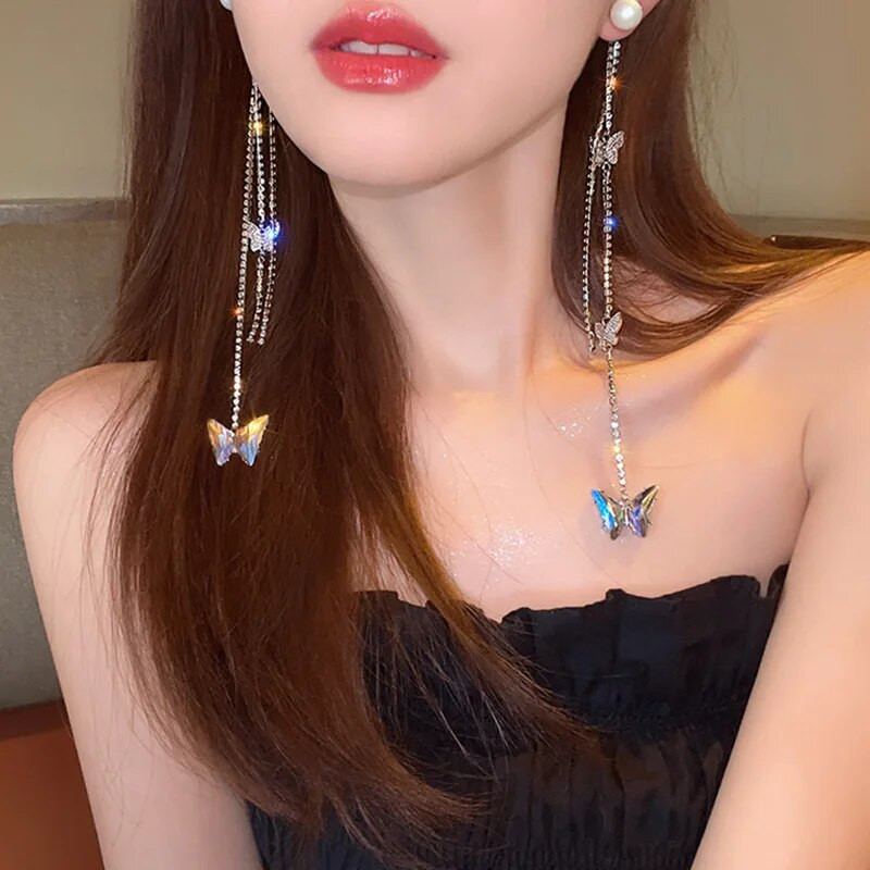 Pērļu tauriņu pušķu galvas saite sievietēm Kristāla Rhinestone roku darbs kāzu galvassegas Sieviešu matu aksesuāri Tiāra