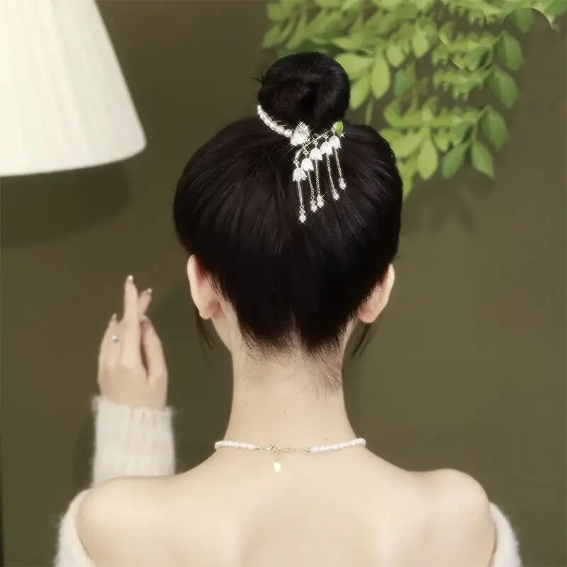 Κινεζική Gufeng Flower Orchid Tassel Hair Clip Headdress Hair Claw Tassel Hair Clip Clip Women Ponytail Holder