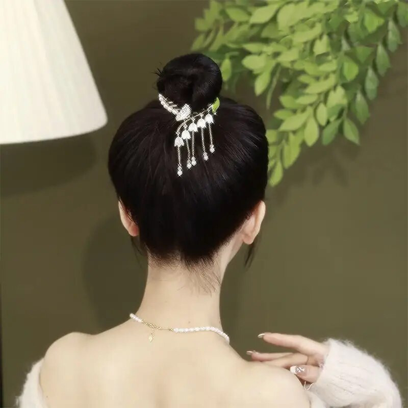 Κινεζική Gufeng Flower Orchid Tassel Hair Clip Headdress Hair Claw Tassel Hair Clip Clip Women Ponytail Holder