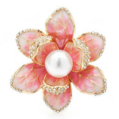 Wuli&baby Pearl Emailiga lilleprossid naistele Unisex 4-värvilised kaunid lillepeo kontoriprossid kingitused