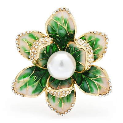 Wuli&baby Pearl Emailiga lilleprossid naistele Unisex 4-värvilised kaunid lillepeo kontoriprossid kingitused