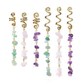 Naturaalsest kivist ripatsiga aksessuaarid naistele Tüdrukutele Traadiga mähitud juuksekeerud Spiraalsed juuksemansetite klambrid Peakatted Rastalukk