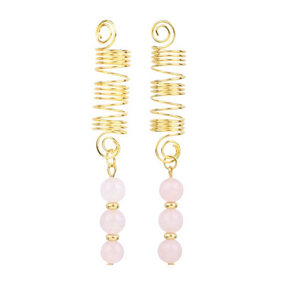 Naturaalsest kivist ripatsiga aksessuaarid naistele Tüdrukutele Traadiga mähitud juuksekeerud Spiraalsed juuksemansetite klambrid Peakatted Rastalukk