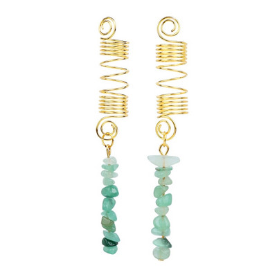 Naturaalsest kivist ripatsiga aksessuaarid naistele Tüdrukutele Traadiga mähitud juuksekeerud Spiraalsed juuksemansetite klambrid Peakatted Rastalukk