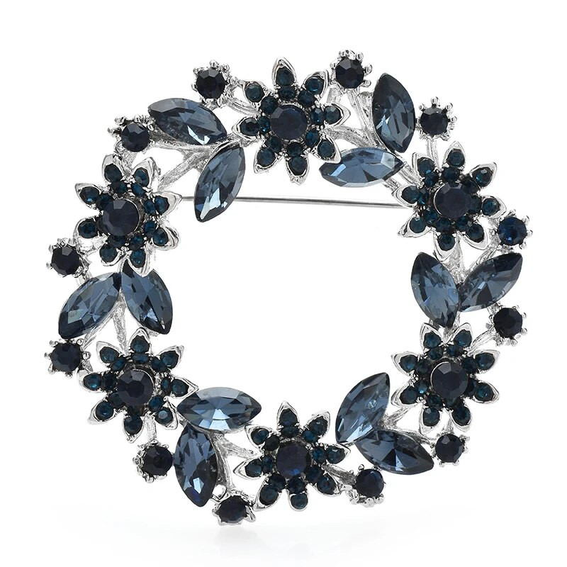 Wuli&baby Broșe cu coroană strălucitoare Femei Unisex 3 culori Strass Frumusețe Flori Cerc Broșă Ace Cadouri