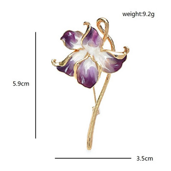 Wuli&baby Емайлирани брошки с цветя Игли Дамски нов дизайн 2-цветни елегантни растения Парти Офис брошка Игли Подаръци
