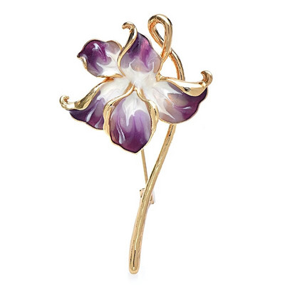 Wuli&baby Emalja Ziedu Piespraudes Piespraudes Sievietēm Jauns Dizains 2-krāsu Eleganti Augi Ballīte Biroja piespraudes Piespraudes Dāvanas