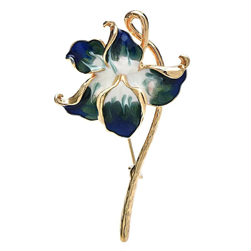 Wuli&baby Emalja Ziedu Piespraudes Piespraudes Sievietēm Jauns Dizains 2-krāsu Eleganti Augi Ballīte Biroja piespraudes Piespraudes Dāvanas