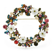 Wuli&baby ilusad ümmargused lilledega prossid naistele 2-värvilised säravad lilleõied, peo-kontori prossinõelad, kingitused