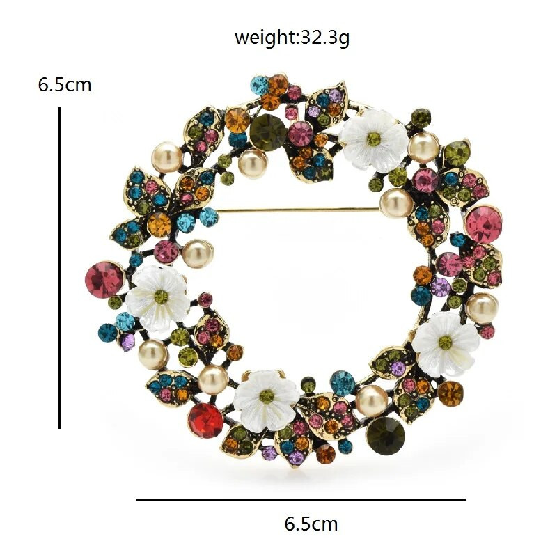 Wuli&baby ilusad ümmargused lilledega prossid naistele 2-värvilised säravad lilleõied, peo-kontori prossinõelad, kingitused