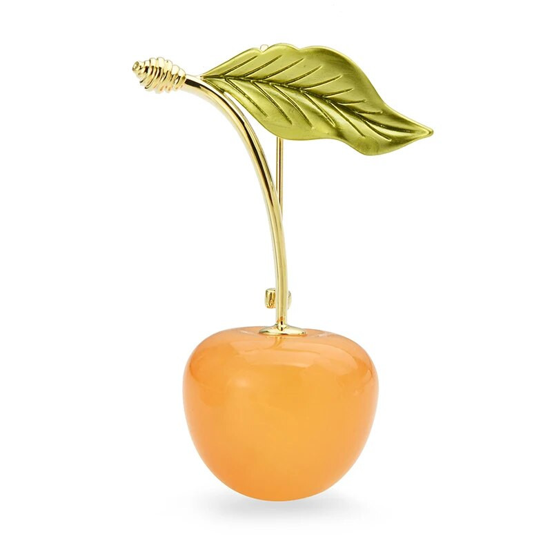 Wuli&baby 2020 uued kirssprossid naistele, 3-värvilised punase emailiga kirsipuuviljad, pulmad, vabaaja peokenõelad, kingitused