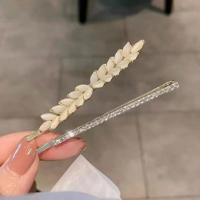 Uus Korea versioon pärlilillest tsirkoonist üherealine juukseklamber kivist küljeklamber temperament naiste mood juukseaksessuaarid