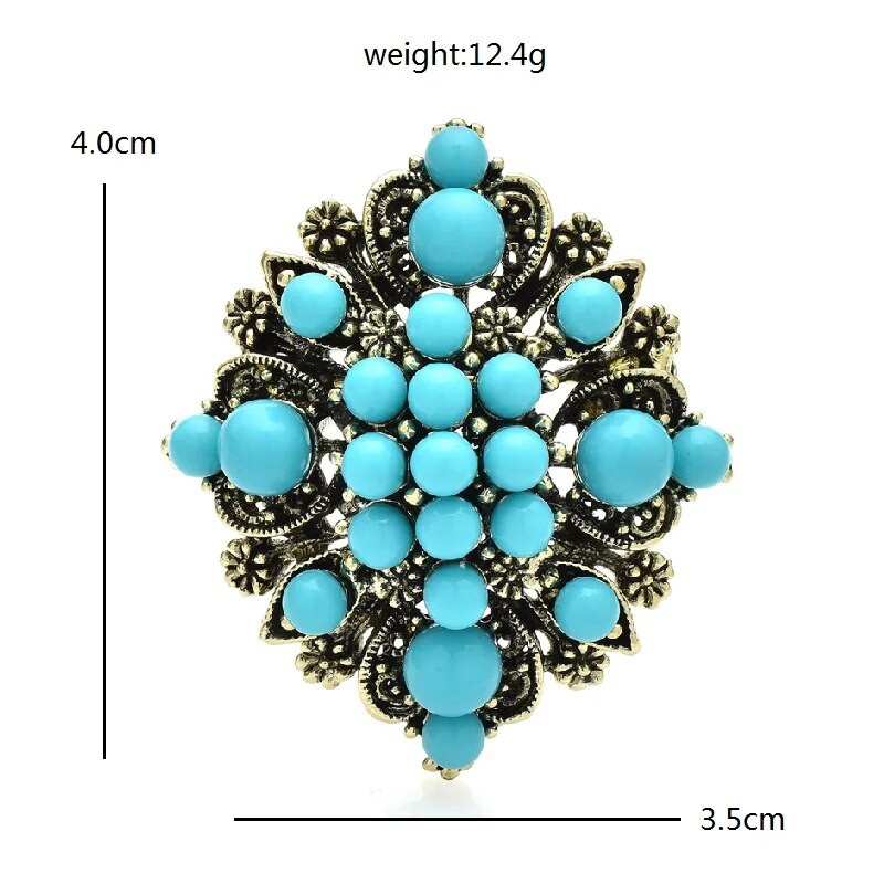 Wuli&baby Vintage Gėlės Sagės Smeigtukai Moterims Unisex 2 spalvų nacionalinio stiliaus geometrinės sagės segtukai Dovanos