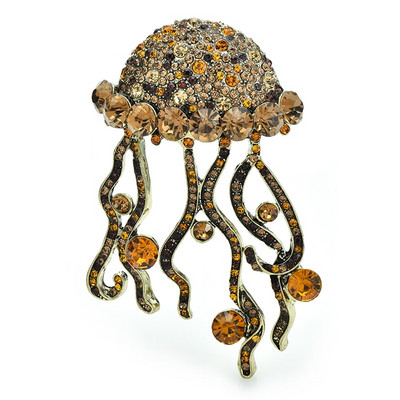 Wuli&baby Säravad Meduusist Prossid Naistele Unisex 2-värviline Rhinestone Ilus mereloomade pidu Kontori prossinõelad Kingitused