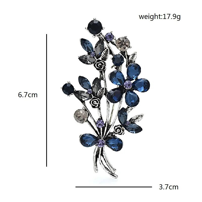 Wuli&baby Shining Flower Bouquet Καρφίτσες για Γυναικείες Unisex 2χρωμα Όμορφα φυτά για πάρτι Καρφίτσες καρφίτσας γραφείου Δώρα