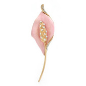 Wuli&baby emalio lelijos gėlėtos sagės moterims Unisex 4 spalvų Kalnų krištolas, tinkantys augalai Vakarėliui Biuro sagės segtukai Dovanos