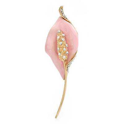 Wuli&baby emalio lelijos gėlėtos sagės moterims Unisex 4 spalvų Kalnų krištolas, tinkantys augalai Vakarėliui Biuro sagės segtukai Dovanos