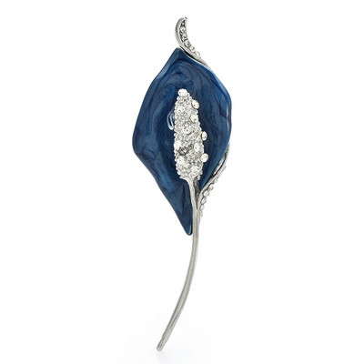 Wuli&baby emalio lelijos gėlėtos sagės moterims Unisex 4 spalvų Kalnų krištolas, tinkantys augalai Vakarėliui Biuro sagės segtukai Dovanos