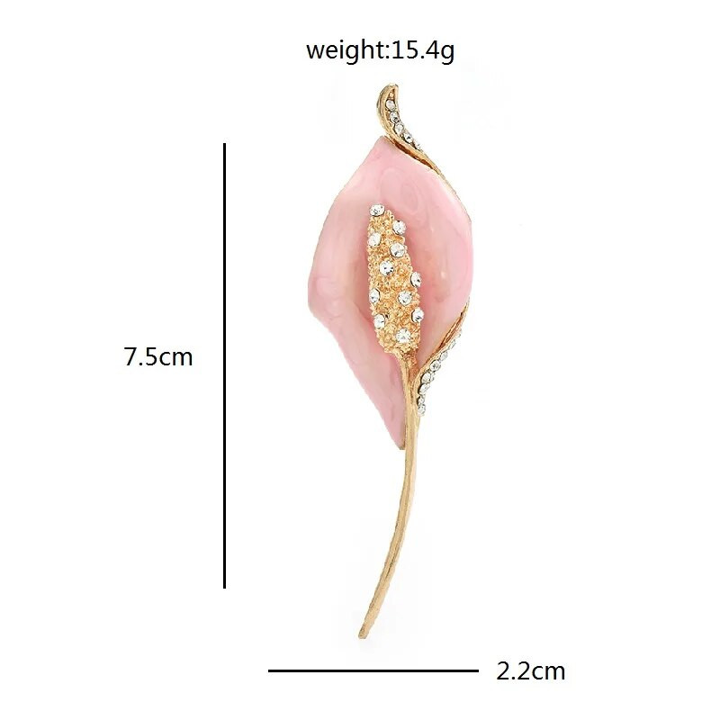 Wuli&baby emalio lelijos gėlėtos sagės moterims Unisex 4 spalvų Kalnų krištolas, tinkantys augalai Vakarėliui Biuro sagės segtukai Dovanos