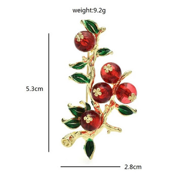 Wuli&baby Tasty Persimmon Fruits Брошки за жени Унисекс 2-цветни Beauty Party Brooch Office Brooch Pin Gifts