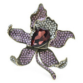 Wuli&baby suured luksuslikud lilledega prossid, naiste 3-värvilised sädelevad kivikristallid, võluvad taimed, peo-kontori prossid