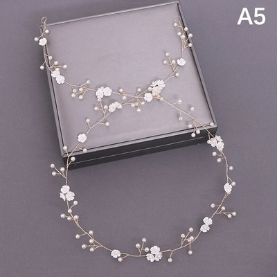 Bridal Pearl Headband Rhinestone Flower Headband Αξεσουάρ για τα μαλλιά γάμου Γυναικεία νυφική κεφαλή Αξεσουάρ μαλλιών ελαφρύ