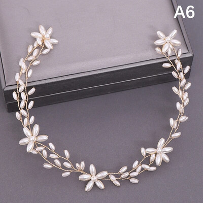 Bridal Pearl Headband Rhinestone Flower Headband Αξεσουάρ για τα μαλλιά γάμου Γυναικεία νυφική κεφαλή Αξεσουάρ μαλλιών ελαφρύ