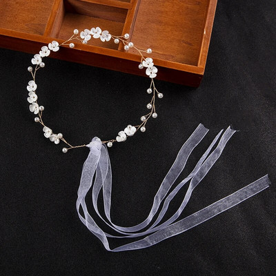Bridal Pearl Headband Rhinestone Flower Headband Αξεσουάρ για τα μαλλιά γάμου Γυναικεία νυφική κεφαλή Αξεσουάρ μαλλιών ελαφρύ