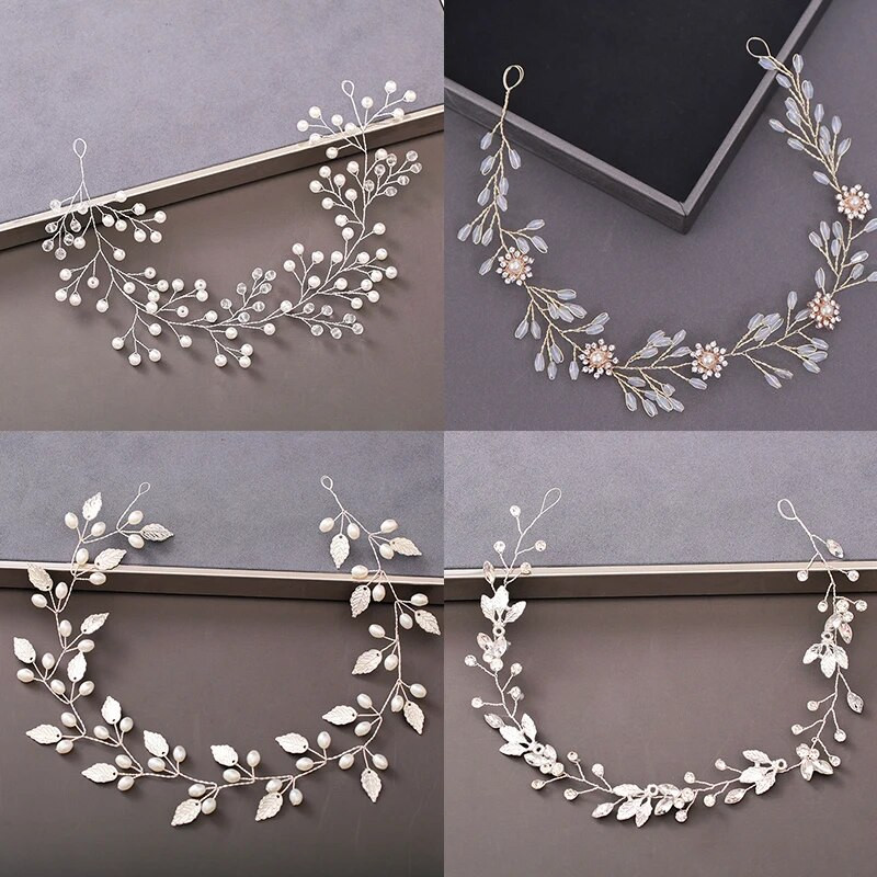 Bridal Pearl Headband Rhinestone Flower Headband Αξεσουάρ για τα μαλλιά γάμου Γυναικεία νυφική κεφαλή Αξεσουάρ μαλλιών ελαφρύ