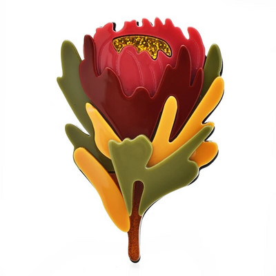 Wuli&baby Akrilni ljepotica cvjetni broševi za žene Unisex 2 boje Biljke Party Uredski broševi Igle Pokloni