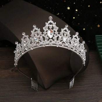 AINAMEISI нова изящна модна булчинска корона сватбена сплав от страз корона кралица рожден ден противоплъзгащ се гребен лента за глава бижута