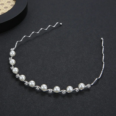 Bentiță de lux cu perle mari pentru femei, fete, bentițe pentru păr, benzi simple pentru cerc de păr, accesorii pentru bijuterii pentru păr de mireasă.