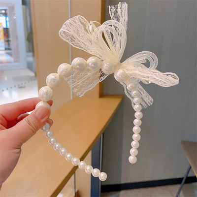 Bentiță de lux cu perle mari pentru femei, fete, bentițe pentru păr, benzi simple pentru cerc de păr, accesorii pentru bijuterii pentru păr de mireasă.