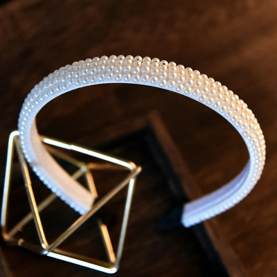 Bentiță de lux cu perle mari pentru femei, fete, bentițe pentru păr, benzi simple pentru cerc de păr, accesorii pentru bijuterii pentru păr de mireasă.