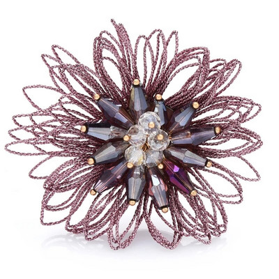 Wuli&baby ručno rađeni broševi od kristalnog cvijeća za žene dame 3-bojni cvjetni uredski broš za zabavu Pokloni