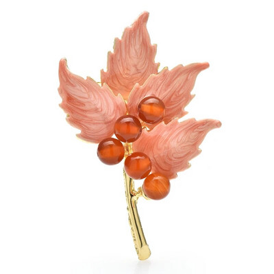 Wuli&baby Emamel Beauty Leaf Sagės Moterims Unisex 2 spalvų Klevo Augalai Vakarėlis Biuro sagės Smeigtukai Dovanos