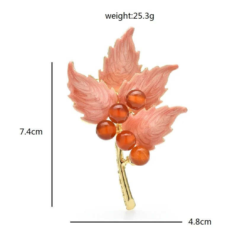 Wuli&baby Emamel Beauty Leaf Sagės Moterims Unisex 2 spalvų Klevo Augalai Vakarėlis Biuro sagės Smeigtukai Dovanos