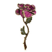 Wuli&baby säravad kaunid lillelised prossid naistele Unisex roosad sinised kivist roosi-lilletaimed peokontori prossinõelad