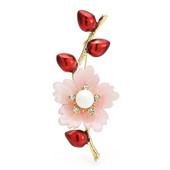 Wuli&baby Beauty Plum Flower Καρφίτσες για Γυναικείες Unisex Φυτά από σμάλτο 2 χρωμάτων Καρφίτσες καρφίτσας για πάρτι γραφείου Δώρα