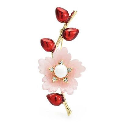 Wuli&baby Beauty Plum Flower Καρφίτσες για Γυναικείες Unisex Φυτά από σμάλτο 2 χρωμάτων Καρφίτσες καρφίτσας για πάρτι γραφείου Δώρα