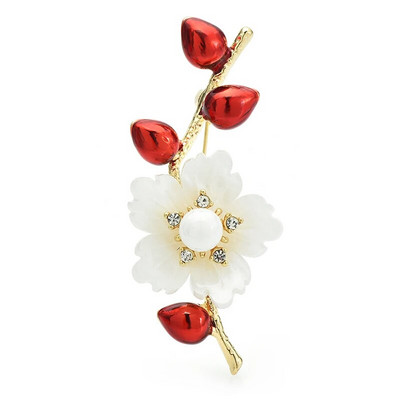 Wuli&baby Beauty Plum Flower Καρφίτσες για Γυναικείες Unisex Φυτά από σμάλτο 2 χρωμάτων Καρφίτσες καρφίτσας για πάρτι γραφείου Δώρα