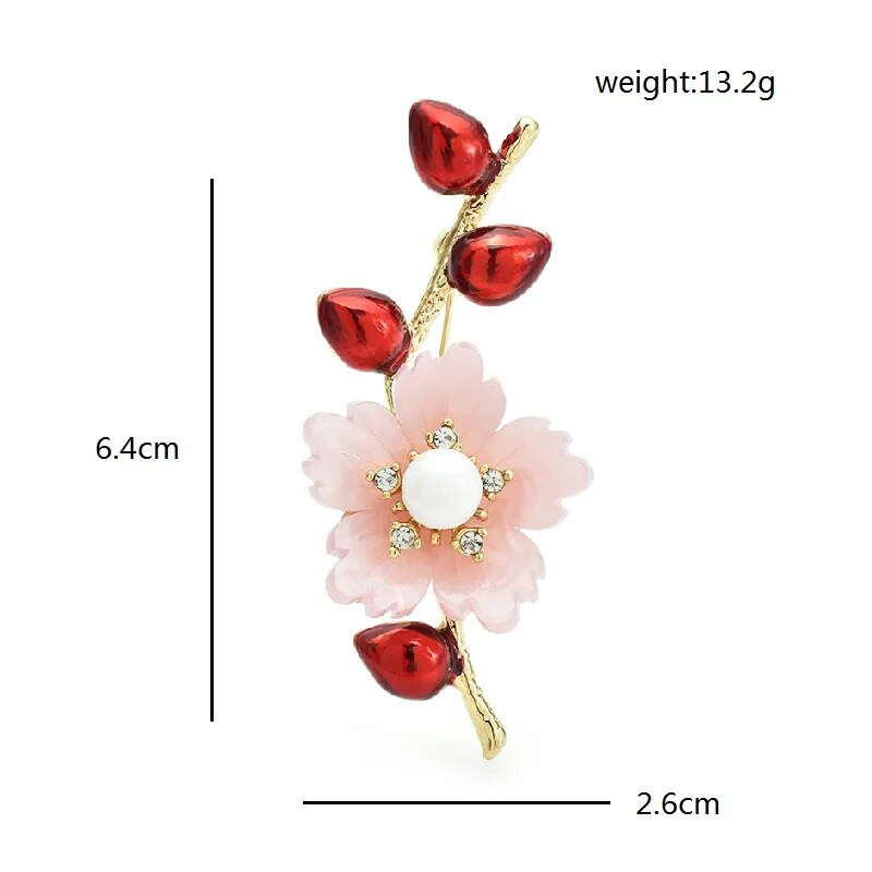 Wuli&baby Beauty Plum Flower Καρφίτσες για Γυναικείες Unisex Φυτά από σμάλτο 2 χρωμάτων Καρφίτσες καρφίτσας για πάρτι γραφείου Δώρα